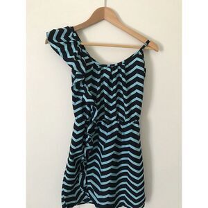 ENVY ME Womens Top Striped One Shoulder Tunic Small